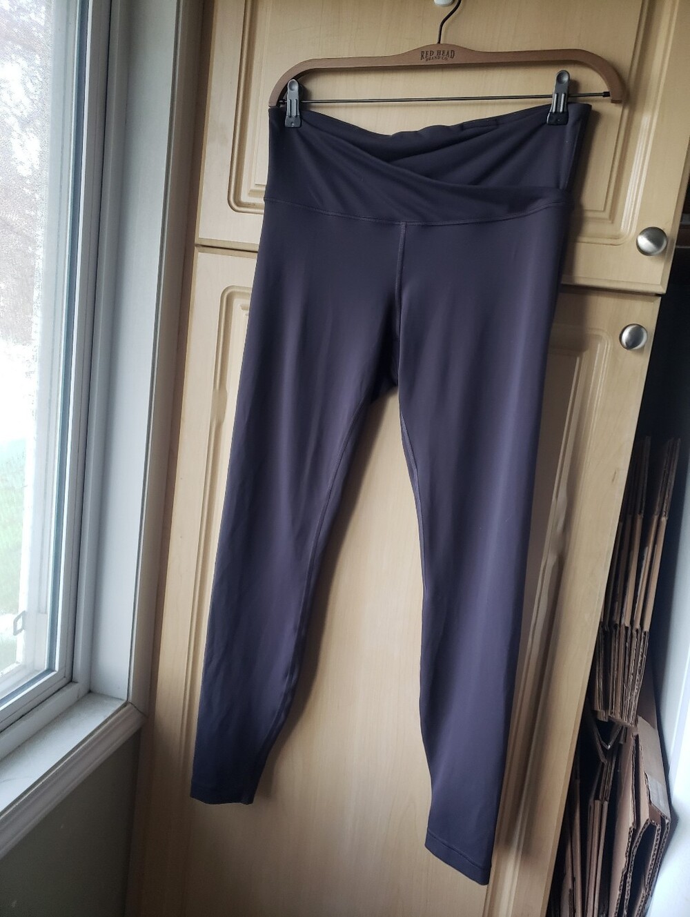 Lululemon High-Waist Cross-Front Leggings in Deep Plum Size 10